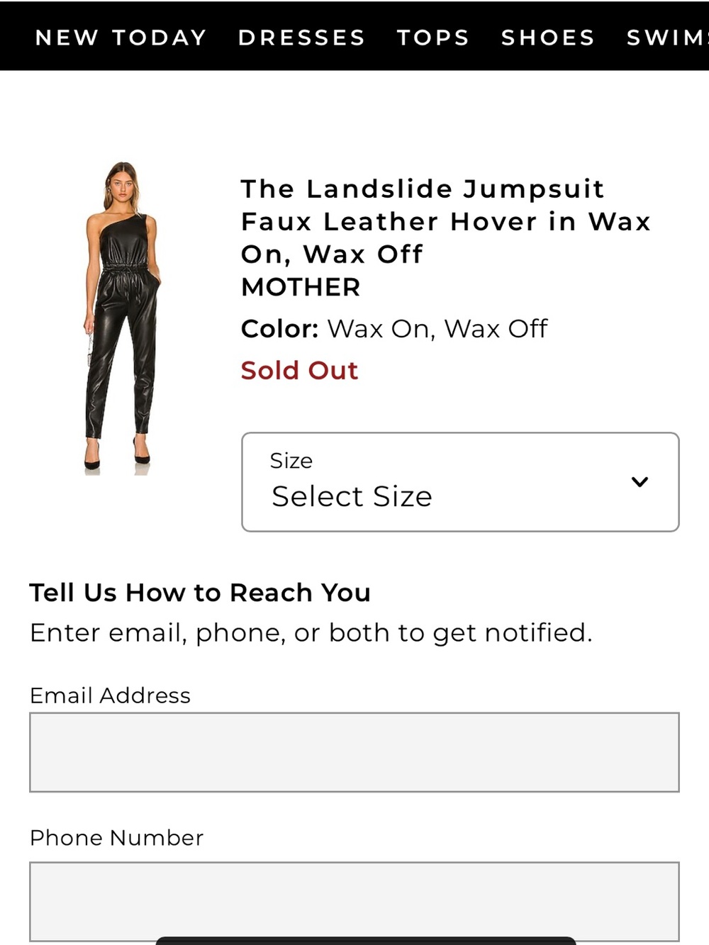 MOTHER the landslide One-Shoulder Black Faux Leather Jumpsuit small excellent - Picture 2 of 9